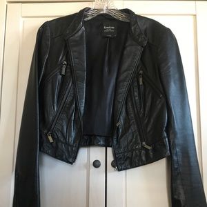 Bebe Cropped Leather Jacket
